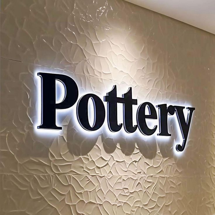 Custom LED Backlit Business Sign: Black Metal 3D Office Decor